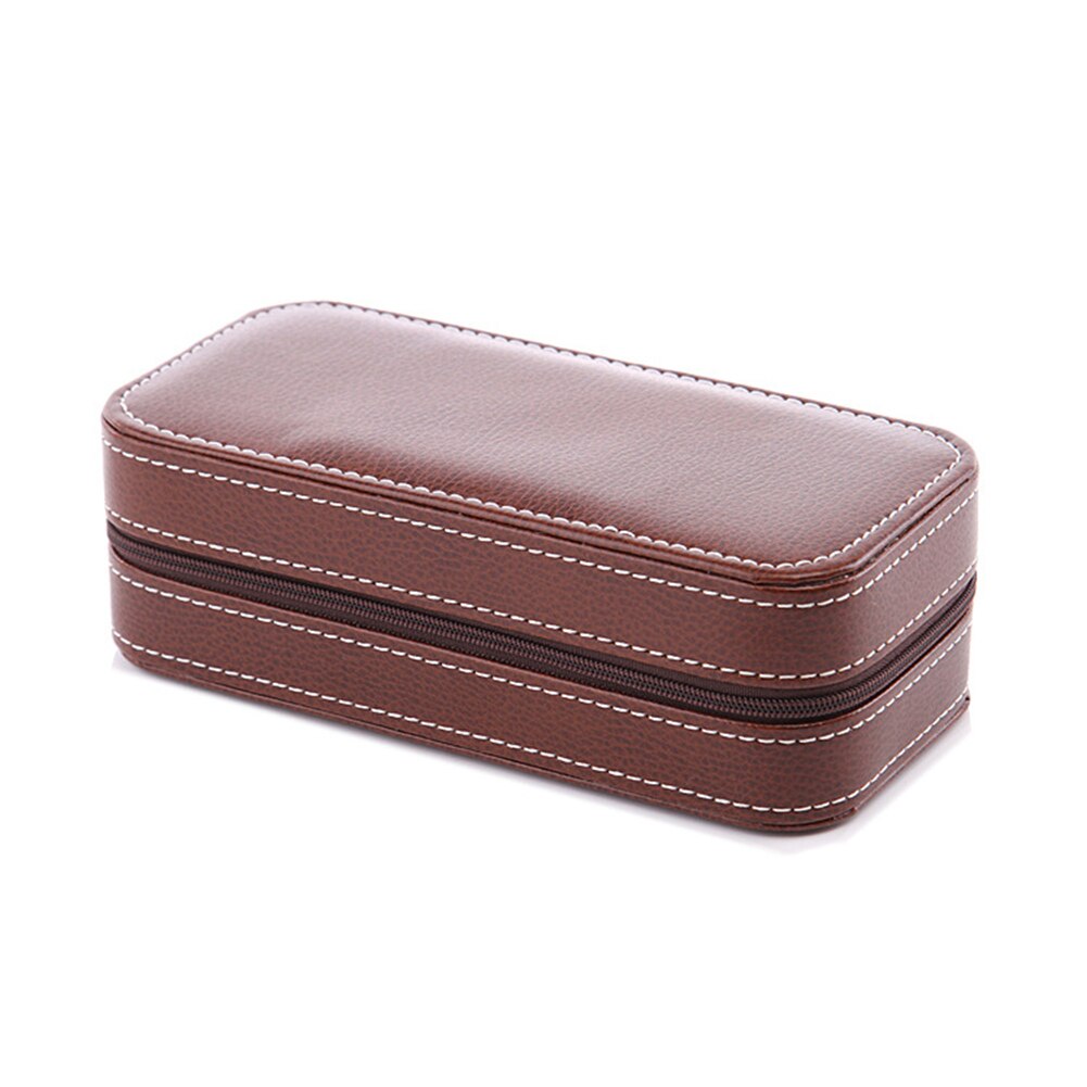 Zippered Leather Watch Display Case 2/4/8 Grids Watch Storage Bag Case Holder Watches Organizer Box