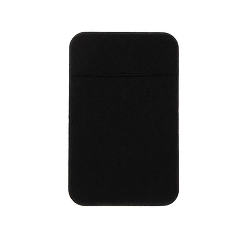 Verwijderbare Stick-on Universele Case Slanke Pocket Credit Mini Pouch Kaarthouder Lijm Portemonnee Telefoon Terug Sticker Case Portemonnee: Black