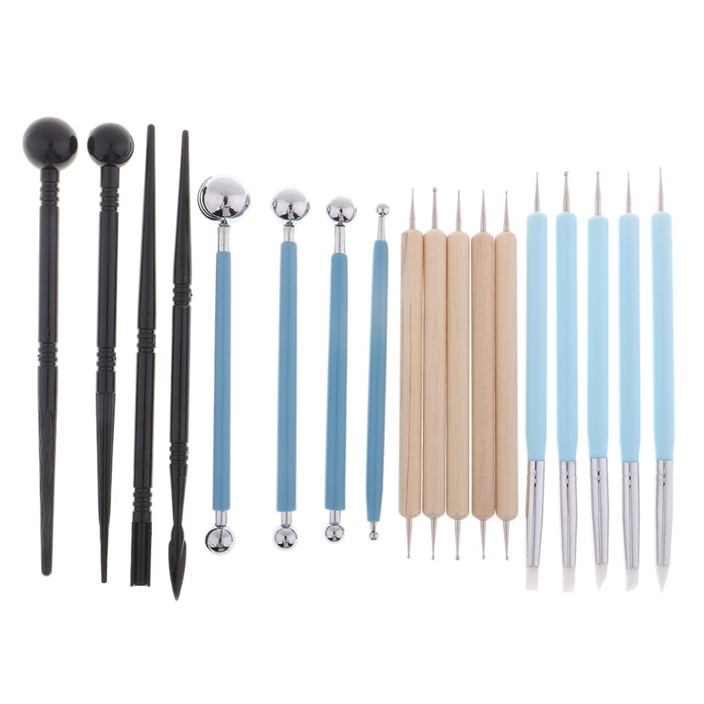 18 piezas de utensilios de arcilla polimérica, herramientas de escultura de arcilla para modelado, Kits para cerámica