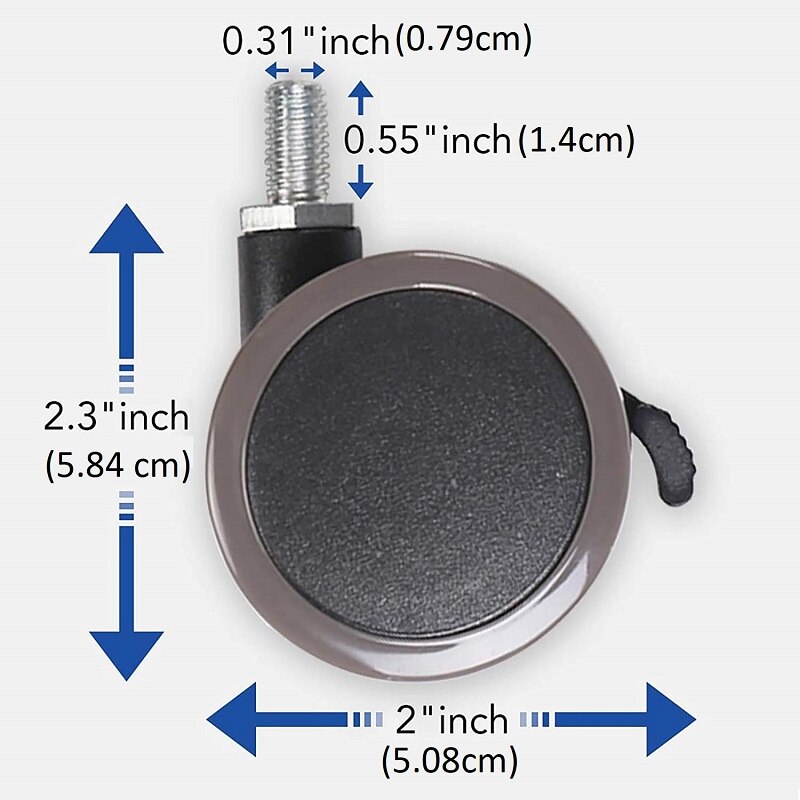 Height Adjustable Desk Leg Casters Desk Wheels Set of 4 pcs with Locking Casters Fit for Standing Desk