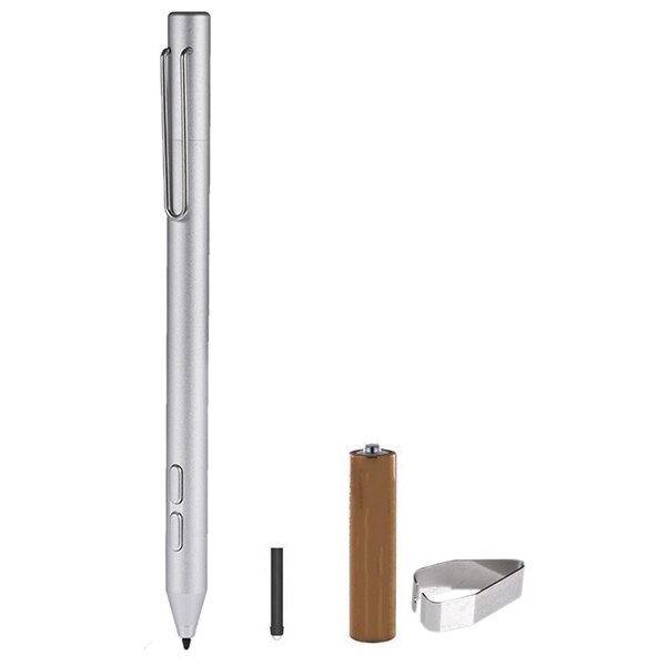 Lápiz óptico, bolígrafo de contacto de aleación de aluminio para tableta, lápiz óptico, lápiz para teléfono móvil, lápices de dibujo, tableta para HP Pavilion X360 /Surface Go Pro: Silver