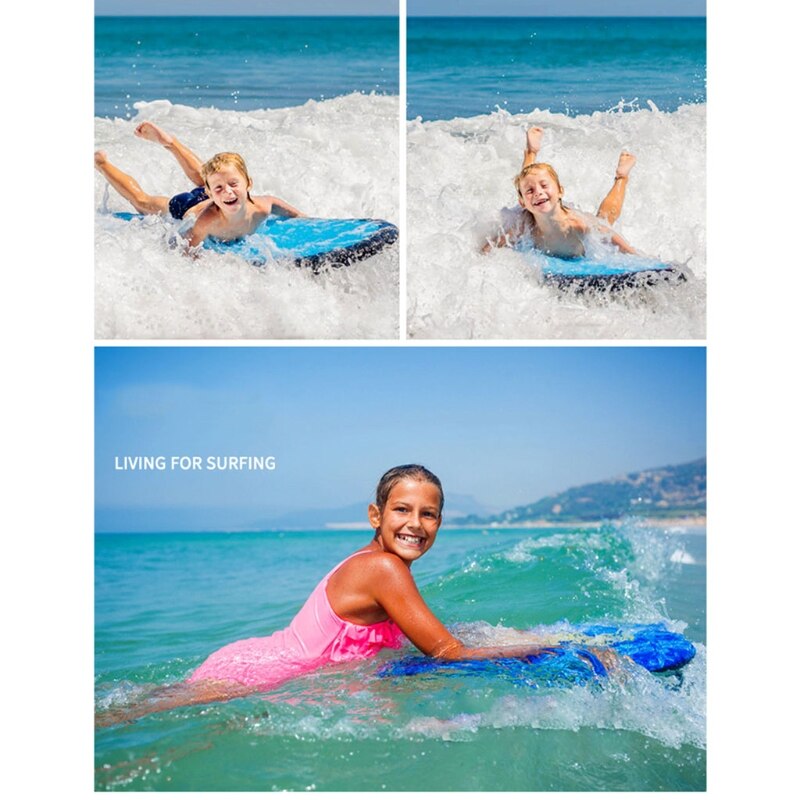 Inflatable Surfboard - 52x75x15cm - Portable Bodyboard with Handle - for Kids Adults Surfing