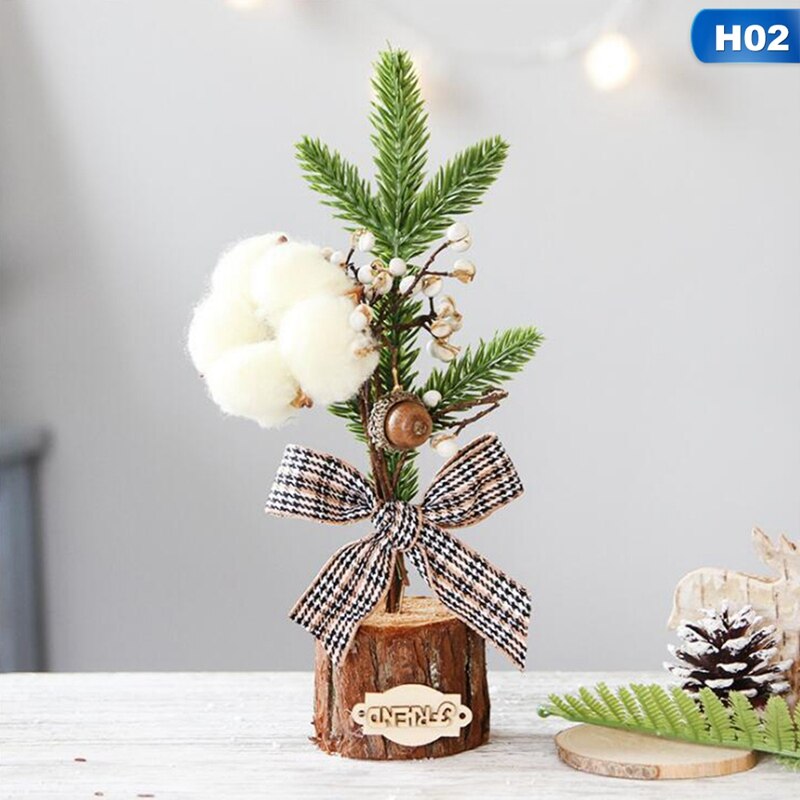 1* Small Xmas Tree Ornament Decor Christmas Decorations 25cm Christmas Mini Tree Ornaments: H02