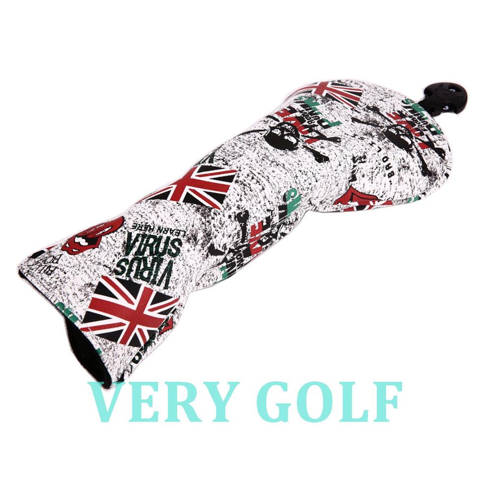 1pc Golf Club Fairway Wood #3 #5 Head Cover UK vlag en Schedel Zachte Headcover voor Fairway hout Met Geen Tag 3 5 7 x
