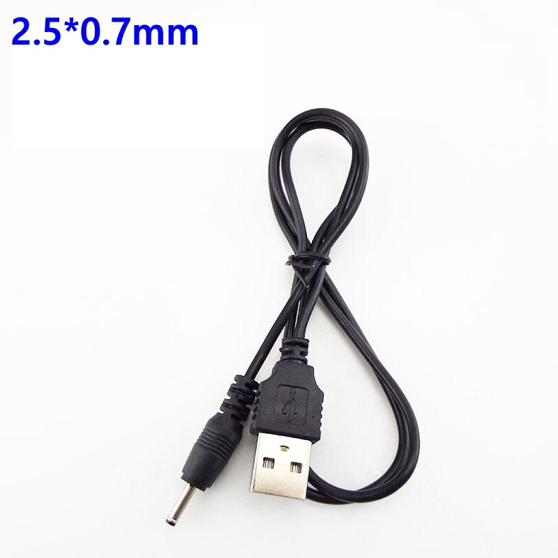 USB2.0 Male Port Type A To DC 5V 3.5*1.35mm 4.0*1.7mm 2.0*0.6mm 2.5*0.7mm 5.5*2.1mm 5.5*2.5mm Barrel Jack Power Cable Connector: 2.5 0.7