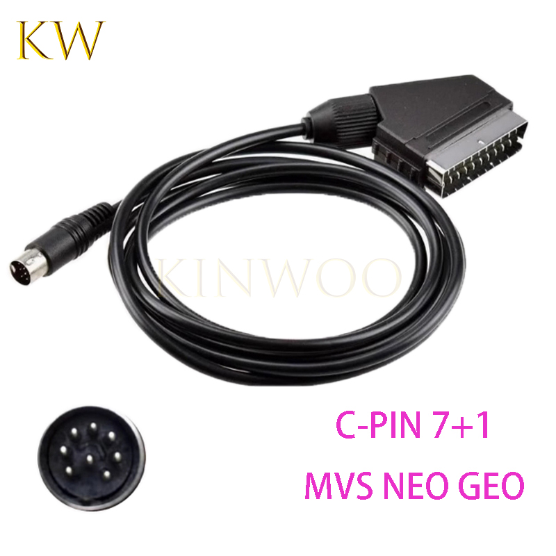 El más Cable convertidor de vídeo RGBS a EUR SCART para SS / MD2/3 / MVS Neo Geo consola de juegos NES reproductor de DVD RGB AES Cable CD Neogeo: Verde