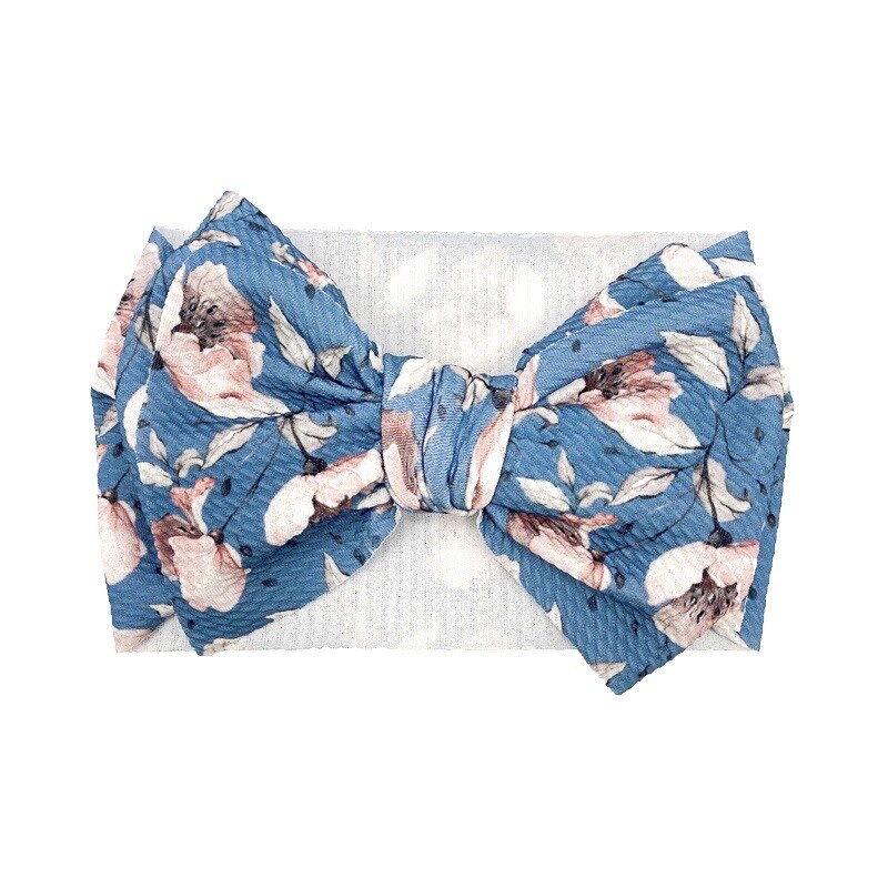 Lenço de cabeça estampado para crianças, europa e américa, acessórios para cabelo, arco grande, macio, elástico, acessórios para bebês