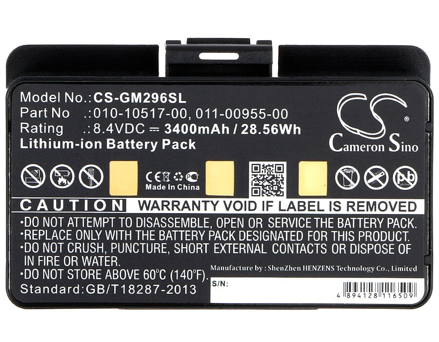 Cameron Sino 3400 Mah Batterij 010-10517-00 010-10517-01 011-00955-00 voor Gpsmap 276,276c,296,376,376C,378,396,478,495,496,478