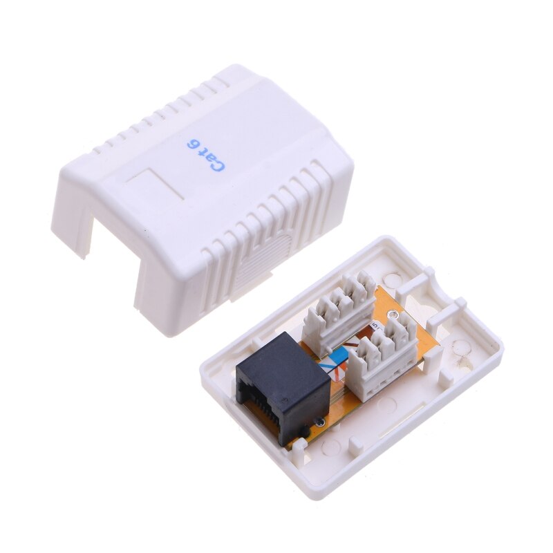 Cat6 RJ45 8P8C Connector UTP Unshielded Single/Dual Port Desktop Mount Box CAT6 Network Module Information Socket