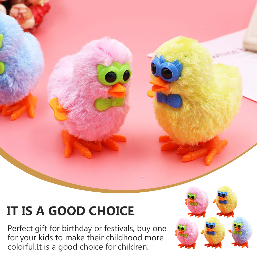 5pcs Clockwork Jumping Chick Toys Easter Wind-up Playthings Random Color