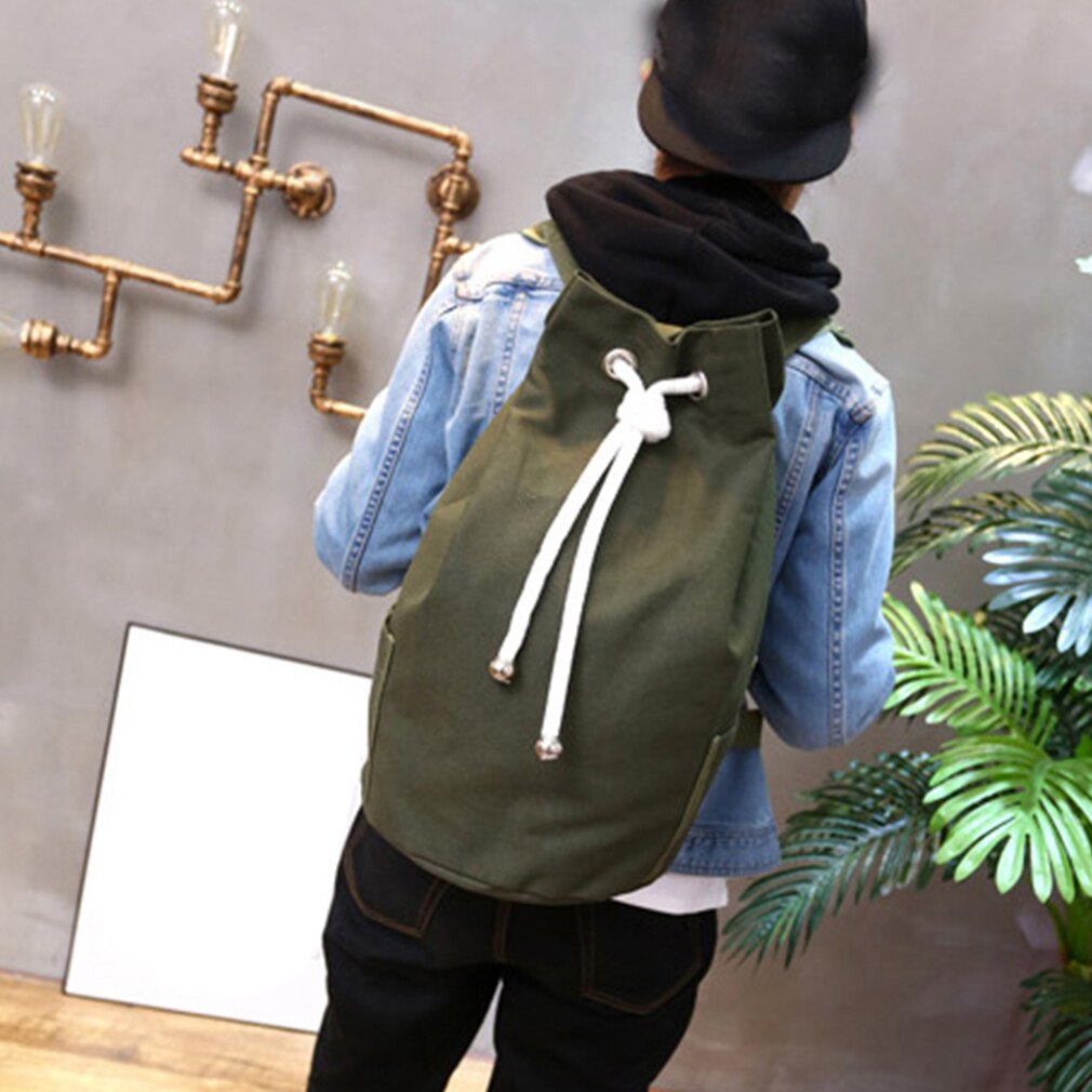 Drawstring Bags Sports Waterproof Pouch Backpack Pull Rope Canvas Gym Sack Mochila Knapsack