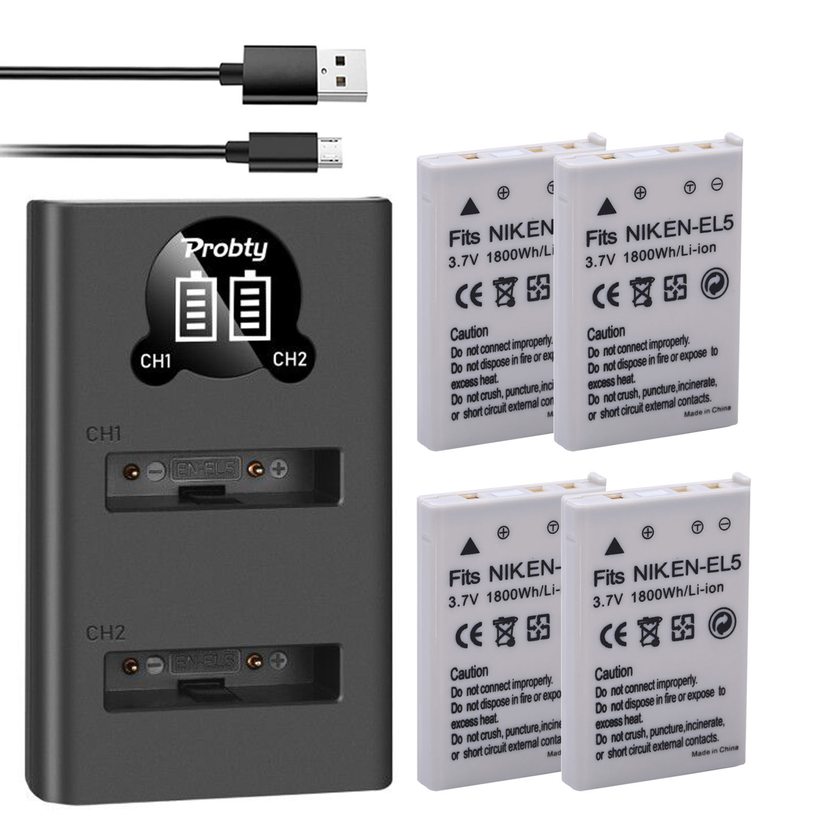 3 pièces EN-EL5 EN EL5 batterie d'appareil photo + double chargeur pour Nikon CoolPix P530 Pouvriers P500 P90 P80 4200 5900 7900 P4 S10 caméra: green