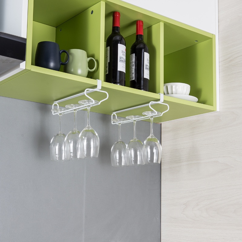 Sømfri vinglas holder hængende rack køkken bar væg hængende champagne vin rack glas kop holder opbevaring