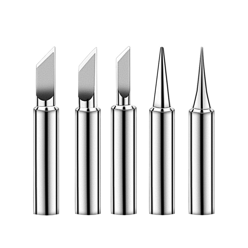 Dual Power 60W Adjustable Temperature Electric Soldering Iron 220V Welding Solder Rework Station Heat Pencil Tips Repair Tool: 5pcs  iron head