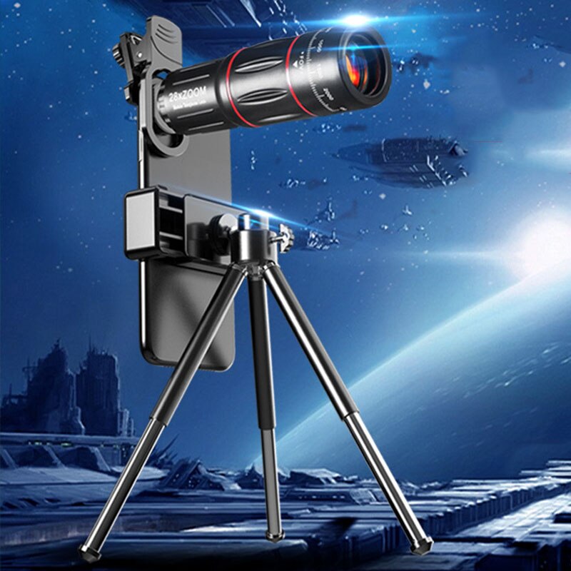 28X4K Hd Mobiele Telefoon Camera Lens Telescoop Zoom Macro Lens Voor Iphone Samsung Smartphone Fish Eye