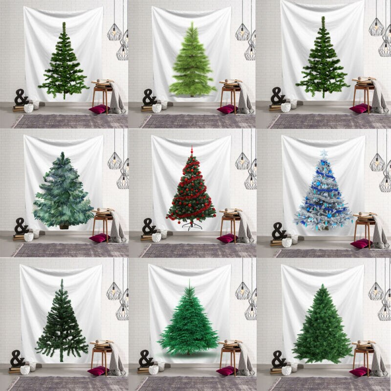 Tapisserie de noël maison tenture murale Polyester arbre de noël motif couverture salon accessoires décoratifs