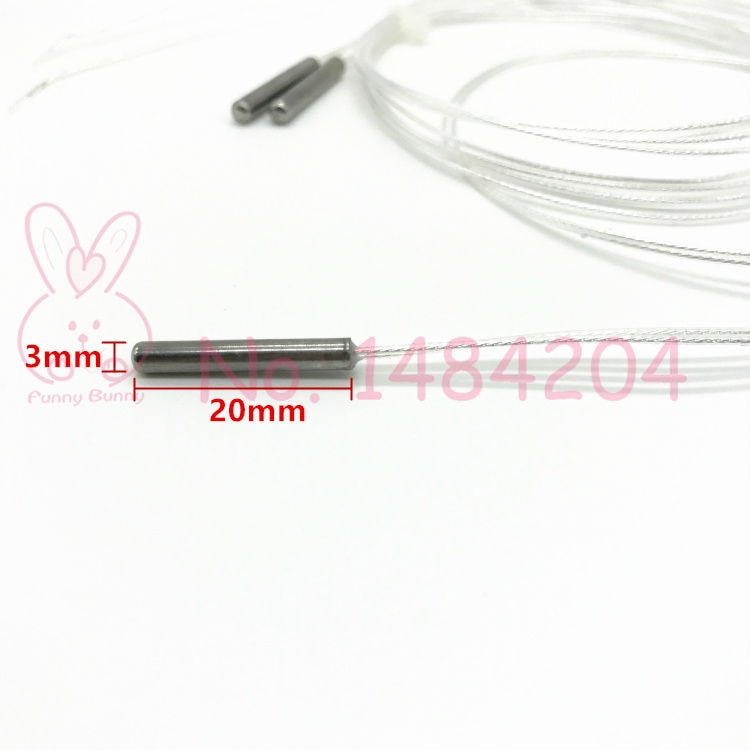 2X pt 100 Temperature Sensor 3mm*20mm B Level RTD Mini Probe 500mm Wire Platinum Resistance -40 C ~ 400 C Degree Class B
