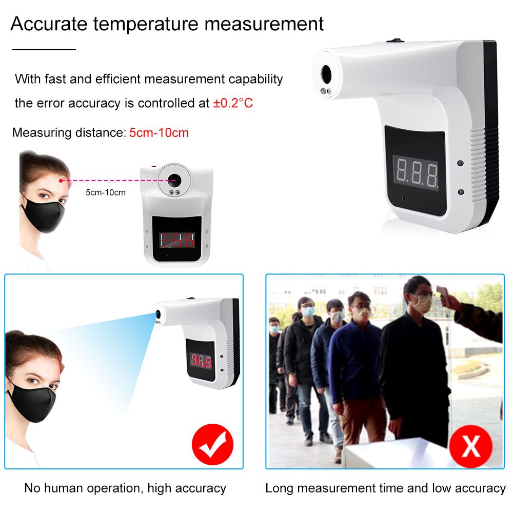 Tntelligent infrarojo digital automatic temperature recognition fever detection infrarouge alarme temperature sensor thermometer