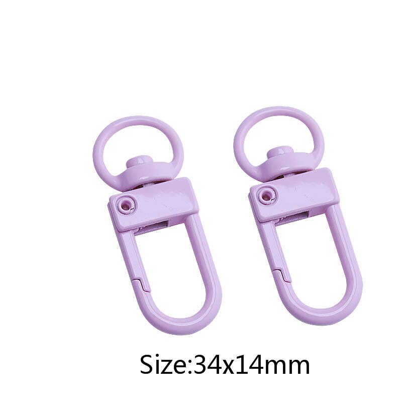 10Pcs Kleur Verf Bakken Sleutelhangers Sleutelhanger Sleutelhanger Voorjaar Gesp 8 Woord Gesp Garnalen Gesp Zak Gesp Sieraden accessoires: light purple