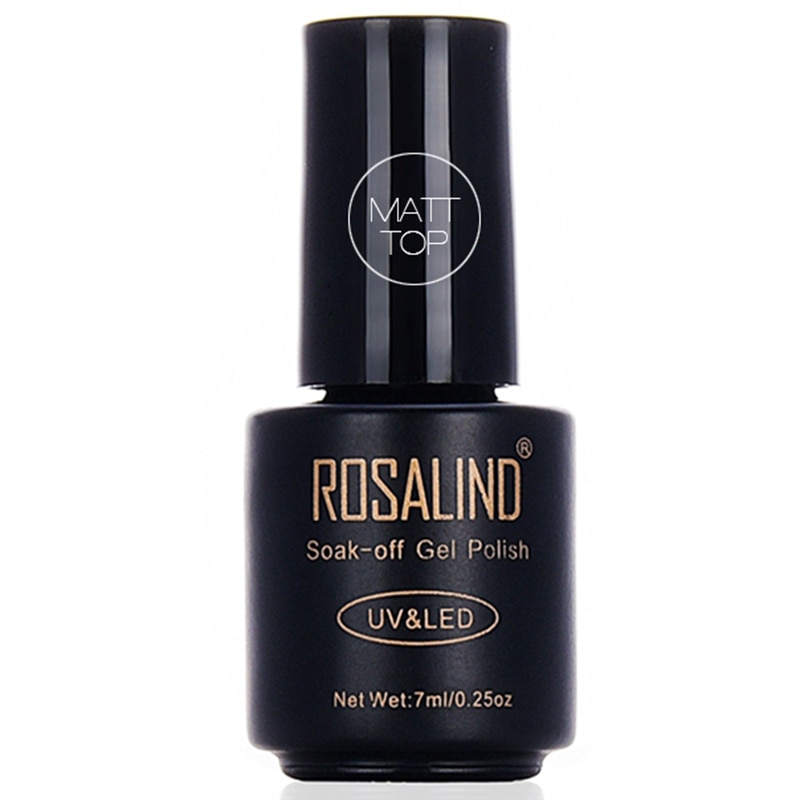 Rosalind 7ML Fles Matt Top Coat Gel Nagellak Nail Art UV Soak-Off Dull Frosted Oppervlak permanente Gel Lak