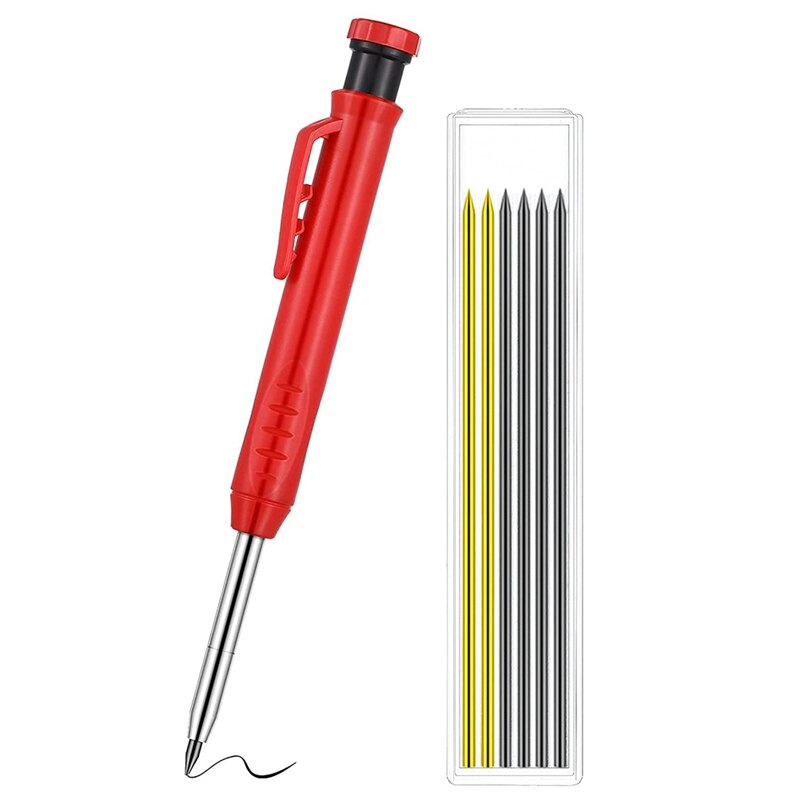 Carpenter Pencil Set For Construction, Built-In Pencil Sharpener, For Carpenter Woodworking Architect: 2 yellow 4 black