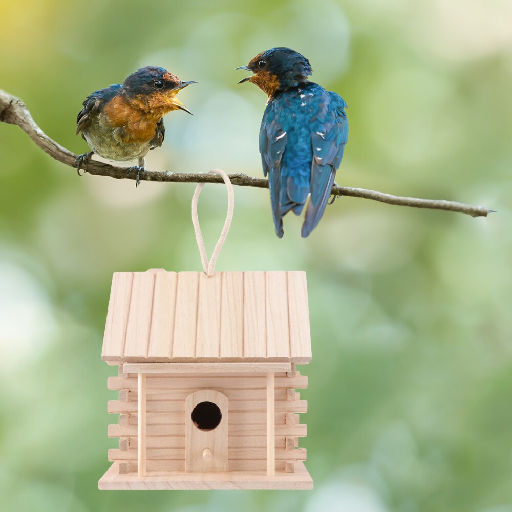 Outdoor Bird Cage Pet Bird Cage Hanging Wooden Birdcage Bird Hatching Box