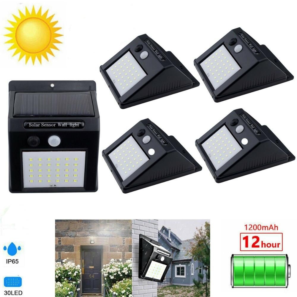 30LED Solar Power Motion Sensor Light PIR Security Outdoor Garden Wall Lamp