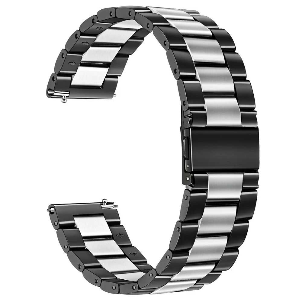 Metal Stainless Steel Strap For HUAWEI WATCH GT 3 46mm GT3 / GT Runner / GT 2 GT2 Pro Band Watchband Bracelet honor magic Watch: black-silver-sanzhu