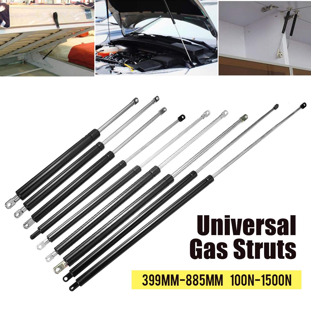 2pcs 399 600mm 100 1500n Car Gas Struts Bonnet Hood Trunk Tailgate