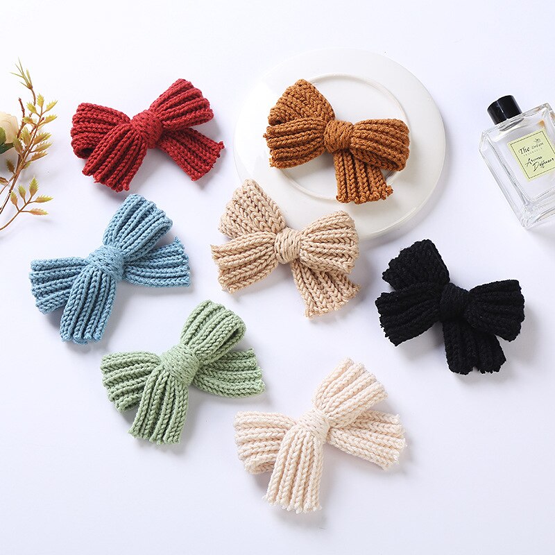 Herfst Winter Kinderen Hoofdtooi Meisjes Wol Boog Haarspeld Baby Haarspeld Baby Hoofddeksels Hoofdband Baby Meisje Accessoires: mix one