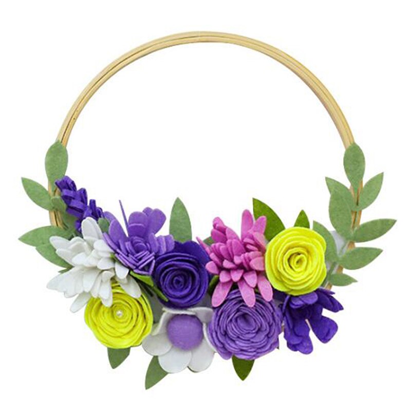 Non-Woven Wreath DIY Handmade Crafts Decoration Material Package Christmas Children's Room Wall Decoration Wreath: purple