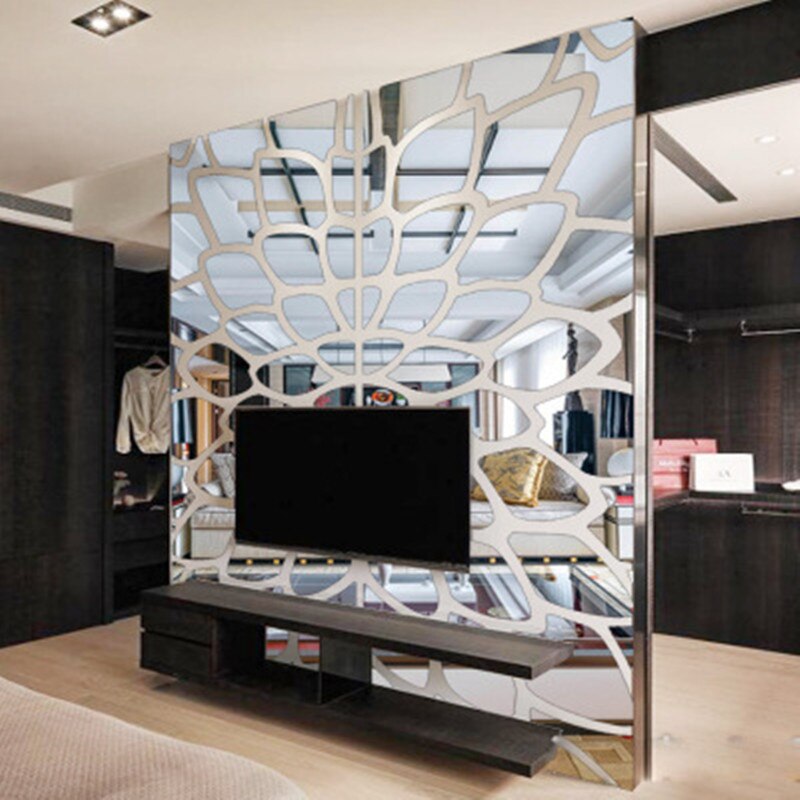 180X80CM Modern Acrylic Mirror Wall Stickers 3D Home Background Wall Living Bedroom Living Room Decoration TV Backdrop Decor