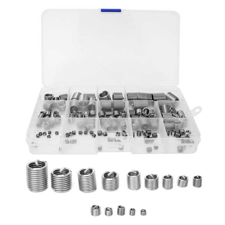 120Pcs Wire Threaded Insert Stainless Steel Thread Repairing Tool M3-M12 Thread Repair Wire Sleeve