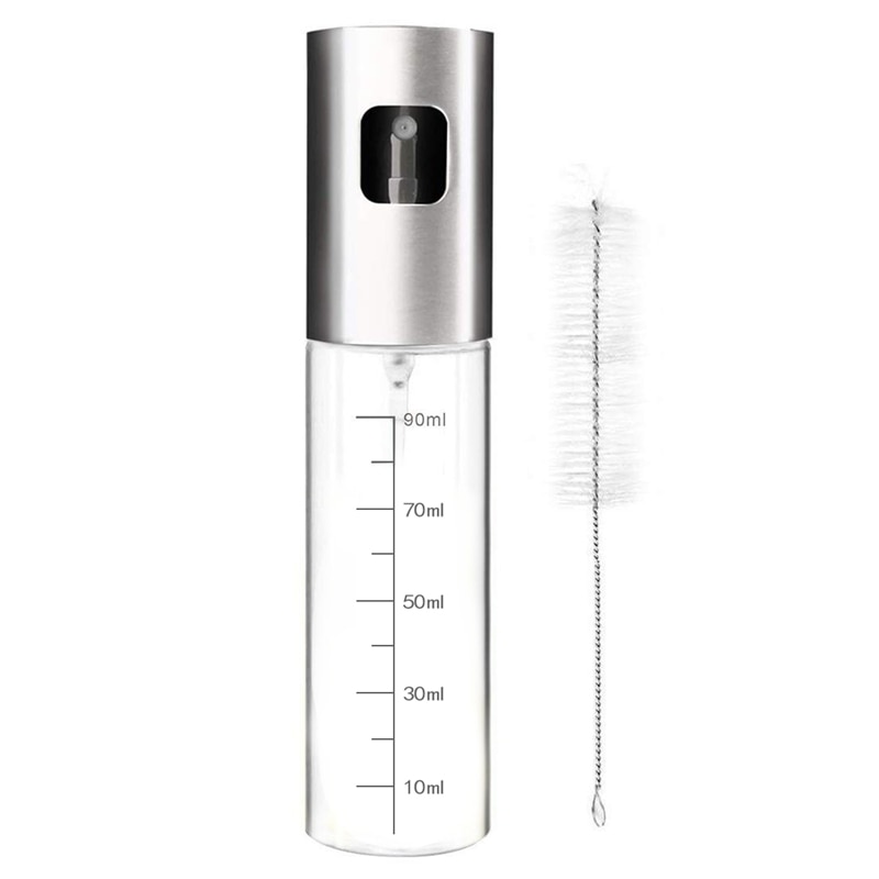 Afbc oljesprøyte, eddikssprøyte i rustfritt stål, sprøyte med bærbar børste, grille olivenolje glassflaske 100 ml til kjøkken, co