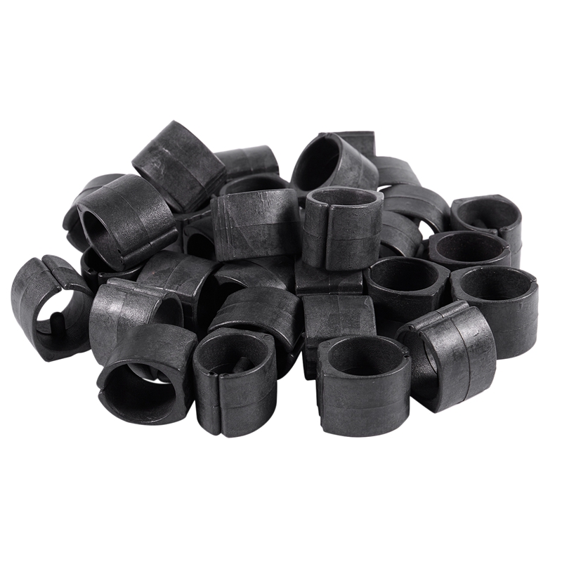 30x Plastic Home Furniture Chair Pipe Foot Clamp Pads U Shape Caps Black: Default Title