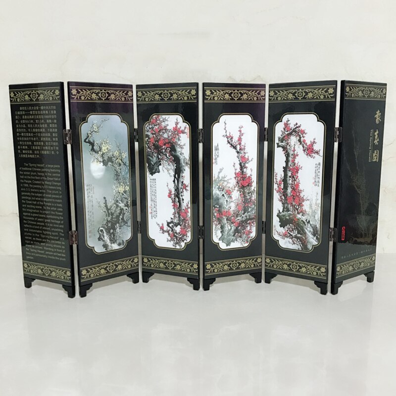 Mini Scheidingswand Kamerscherm 6 Panel Gedrukt Canvas Tafelblad Oosterse Aziatische View Home Decoratie Bruiloft Decoratie: C