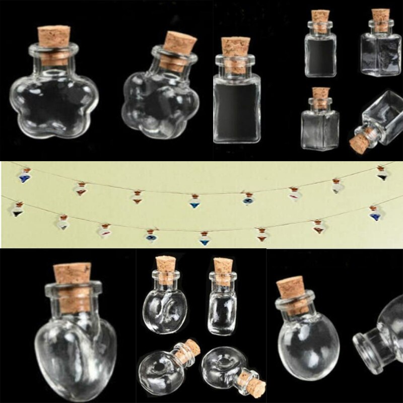 Mini bouteille de souhait en verre avec bouchon en liège, 10 pièces, petites bouteilles de souhait à dérive claires pour fête de mariage, fournitures de décoration de maison