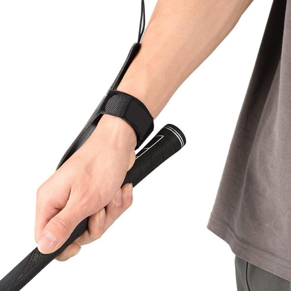 Golf Swing Wrist Holder PU Leather Adjustable Swing Trainer For Beginners Correct Golf Clubs Wrist Gesture Practice Tools Black