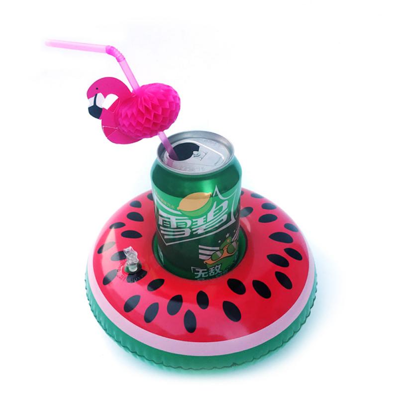 Mini Floating Cup Holder Water Inflatable Coasters Swimming Pool Drink Float Toy Inflatable Circle Pool Coasters Accessories: watermelon