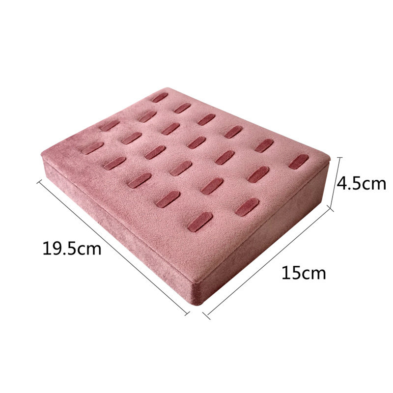 Présentoir de bagues en velours avec multi-fentes, accessoires d'exposition de bijoux pour fenêtres et magasins avec tissu doux pour le rangement des colliers et des bagues: BLANC