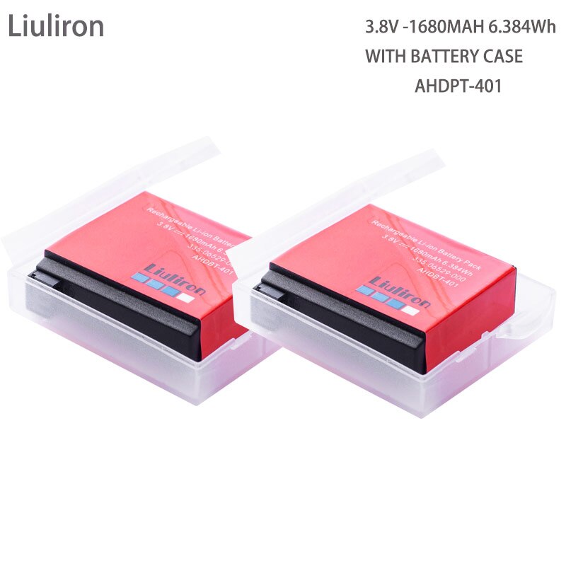 Batería de AHDBT-401 de 1680mAh para Gopro Hero 4, cargador de 3 lotes para Go Pro Hero 4, batería AHDBT 401, accesorios de cámara, 4 Uds.: 2battery