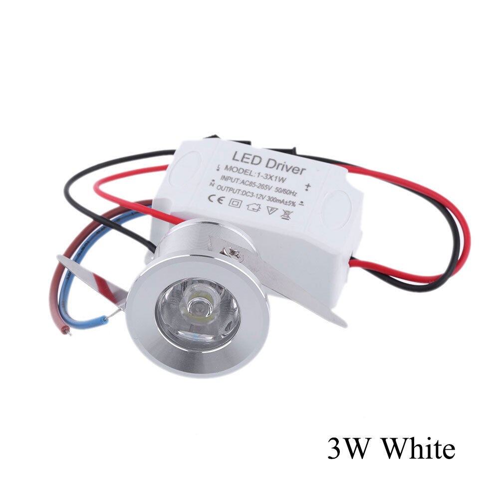 1/3w forsænket mini spotlight lampe loftmonteret led downlight loftlampe aluminium materiale lys farve hvid / varm hvid: Hvid / 3w