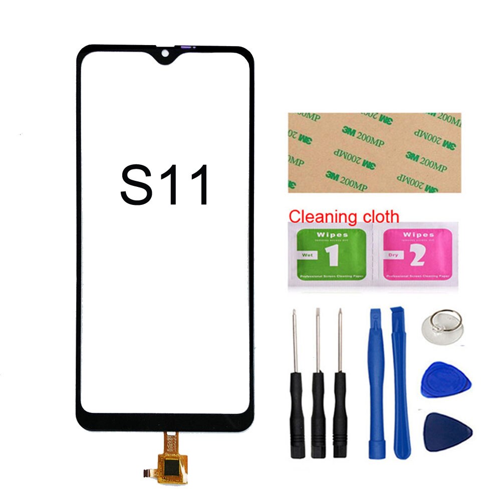 Para Leagoo S11 pantalla táctil para Leagoo Z11 Z10 Digitalizador de pantalla táctil r Sensor vidrio montaje de Panel 3M pegamento toallitas: S11 Black Tool