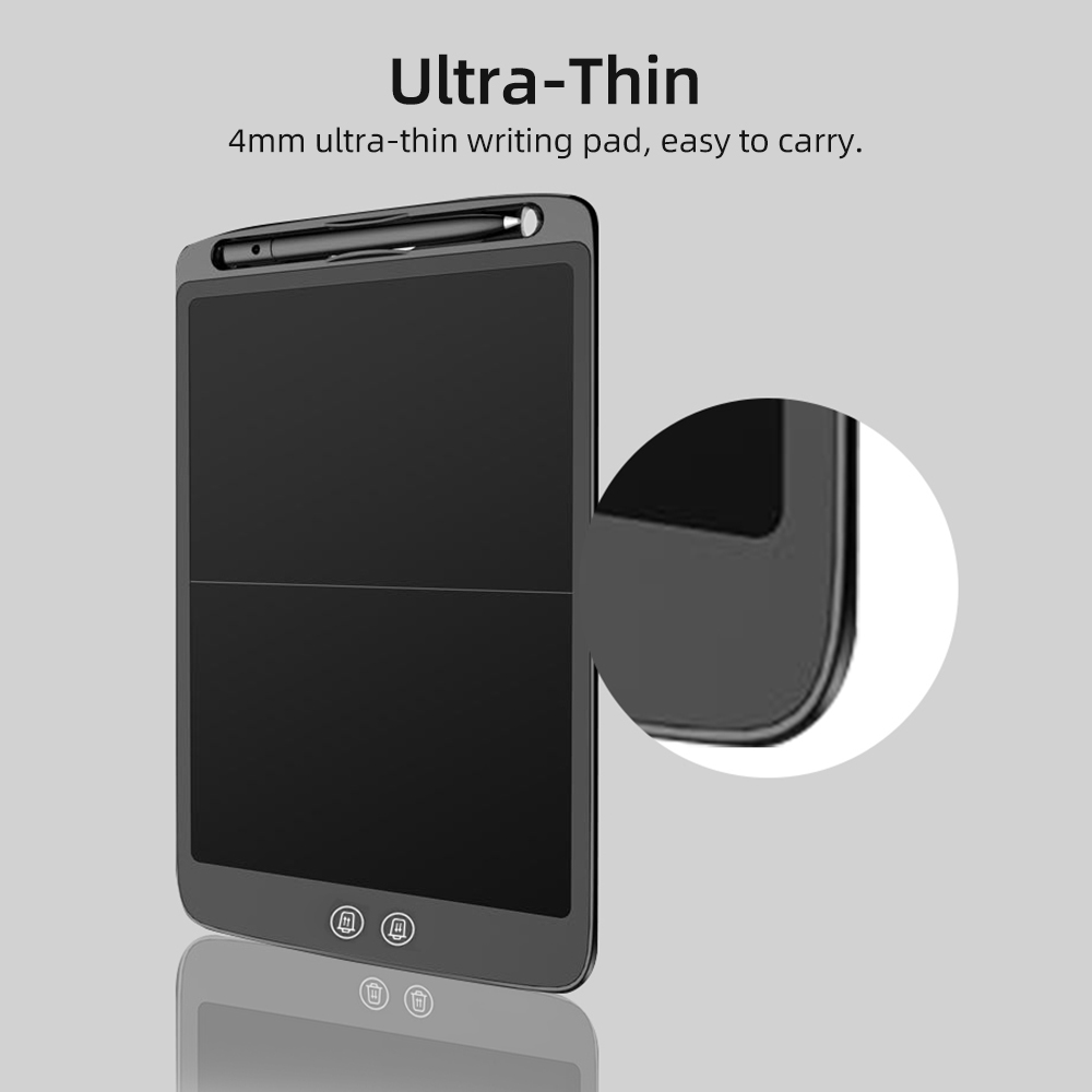 12 Inch LCD Writing Tablet Electronic Digital Drawing Board Ultra-Thin Writing Pad Split Screen One-Click Erase with Lock Button