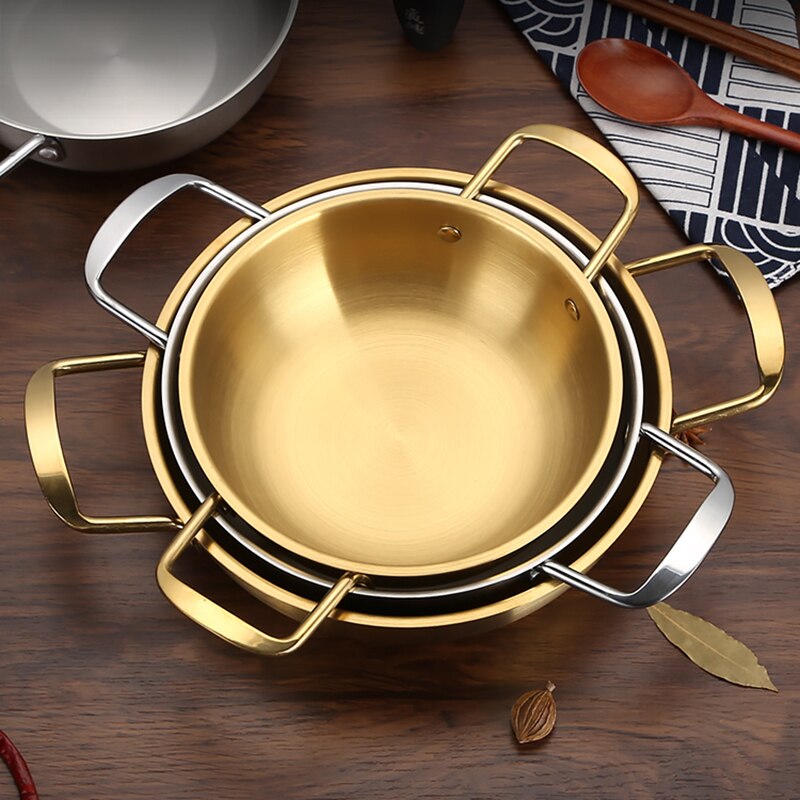 Ollas de Metal para cocina, Mini ollas coreanas de acero inoxidable, Conjunto de cerámica, utensilios de cocina para el hogar OC50MG