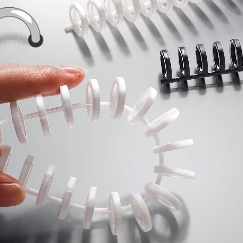 50Pcs/Lot 12/16mm 30 Hole Notebook Plastic Binding Spiral Strip DIY Planner Binder Hoops Key Rings Scrapbook School Office Sta
