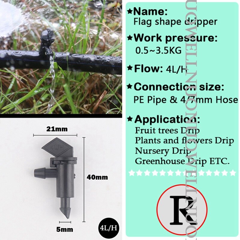 20Stck Viele Arten Garten Tropf Bewässerung Emitter Einstellbare Fluss Tropf Garten Gewächshaus Bewässerung Sprinkler PC Tropfen Emitter: dunkel Grau