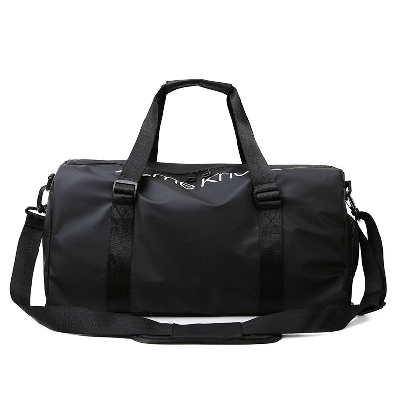 Waterdichte Oxford Sport Sporttas Mannen Weekender Plunjezak Overnight Bagage Tas Schoen Zakken Voor Reizen Unisex: Black