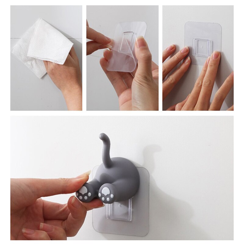 Cartoon Haken Universele Zelfklevende Haak Fun Animal Staart Muur Haken Multifunctionele Opslag Haak Voor Muur Koelkast Deur Thuis decor