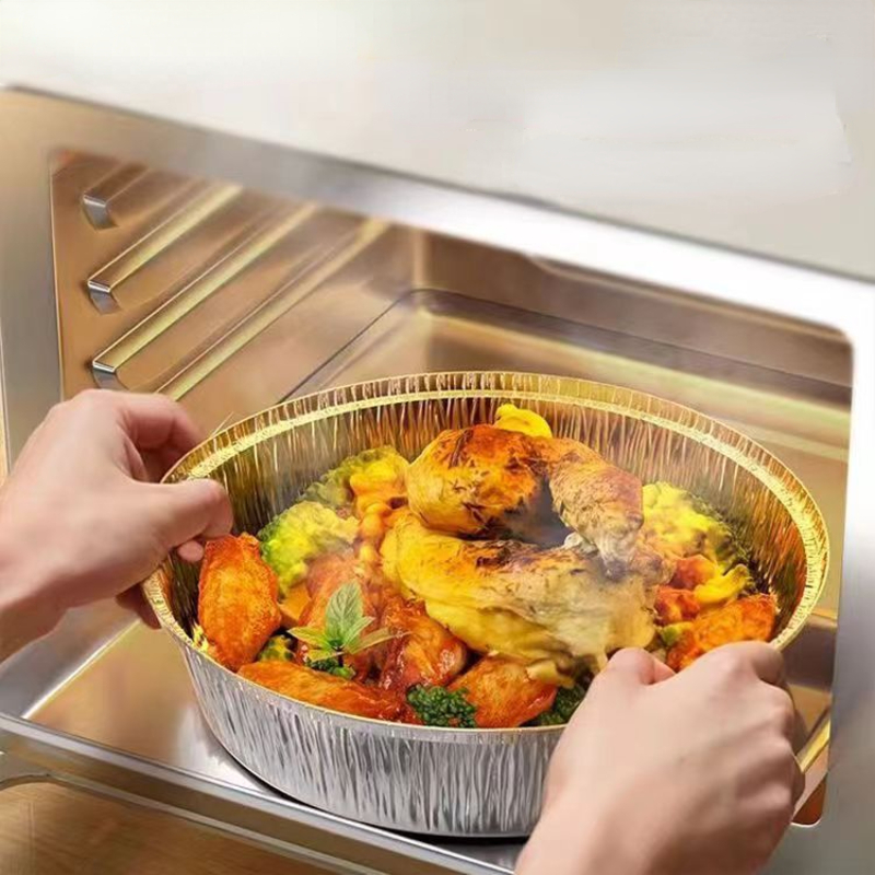 7/8/9Inch Disposable Aluminum Foil Pan(Without Lid) Round Tin Foil Tray for Air Fryers Baking Cooking Storage Roasting 20Pcs